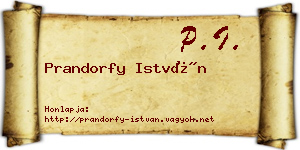 Prandorfy István névjegykártya