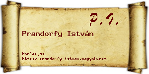 Prandorfy István névjegykártya