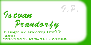 istvan prandorfy business card